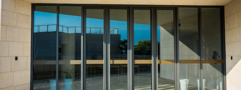 building glass entrance